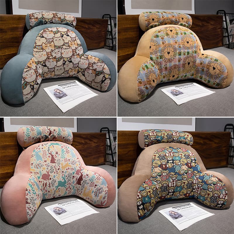 ソファクッション ふわもこ抱き包み腰サポートクッション