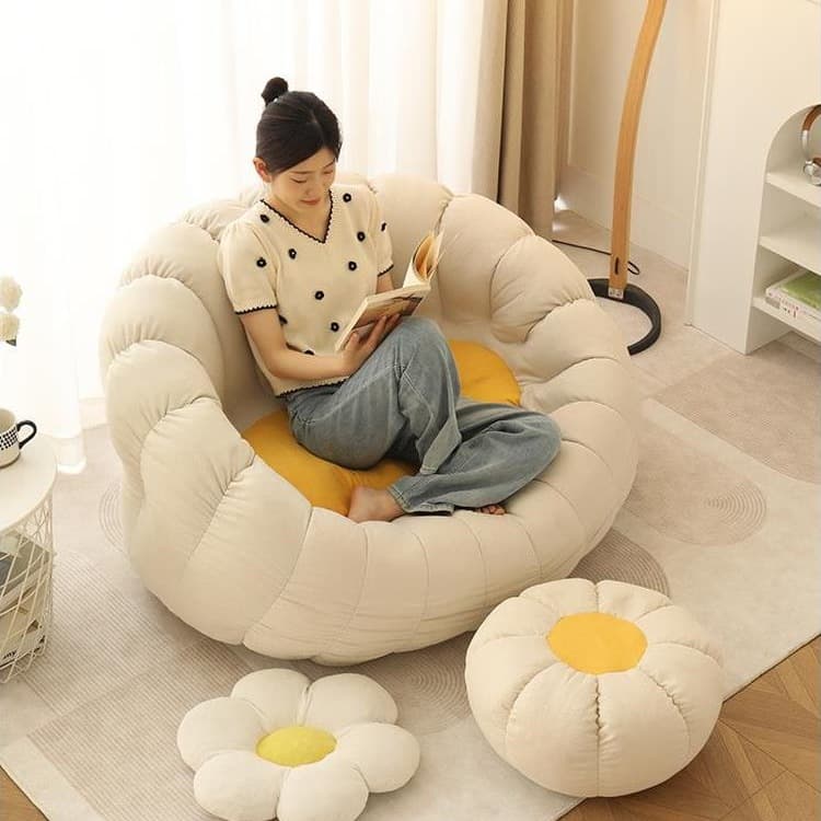 お花型ビーズソファクッション
