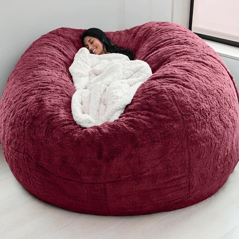 ソファクッション 特大ふわふわ毛足長座椅子型ソファクッション