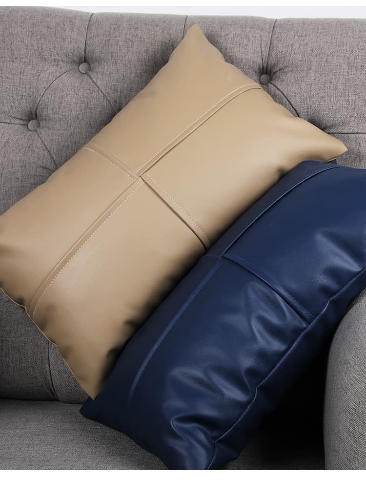 ソファクッション モダンステッチレザークッション
