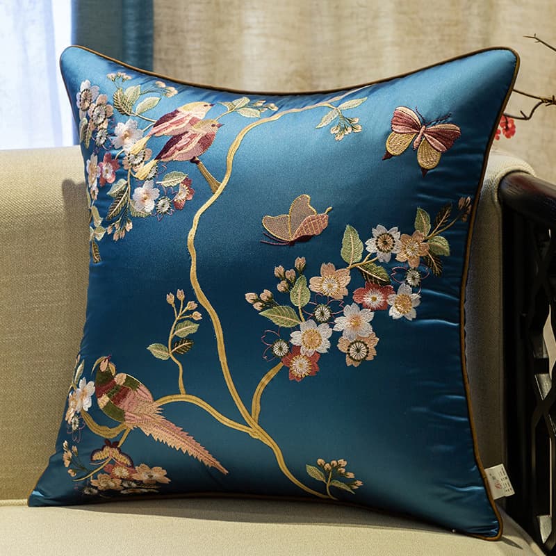ソファクッション 牡丹刺繍デコレーション