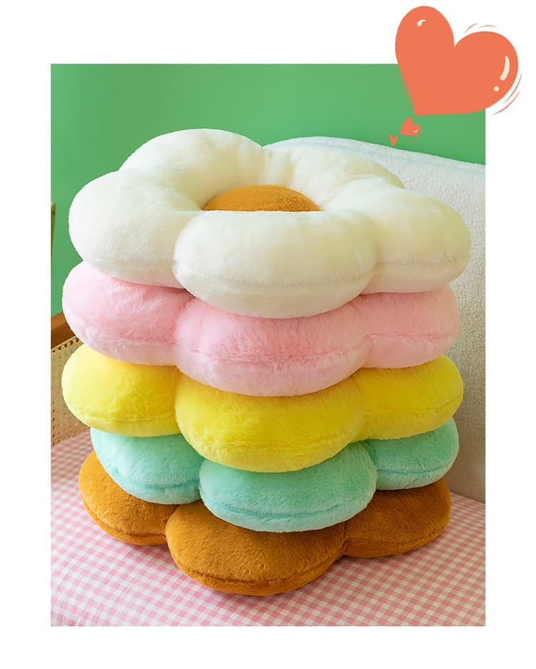 可愛い花形ふわふわソファクッション
