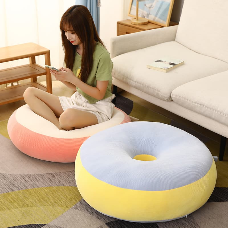 ソファクッション 中央穴あき円形フロアソファクッション